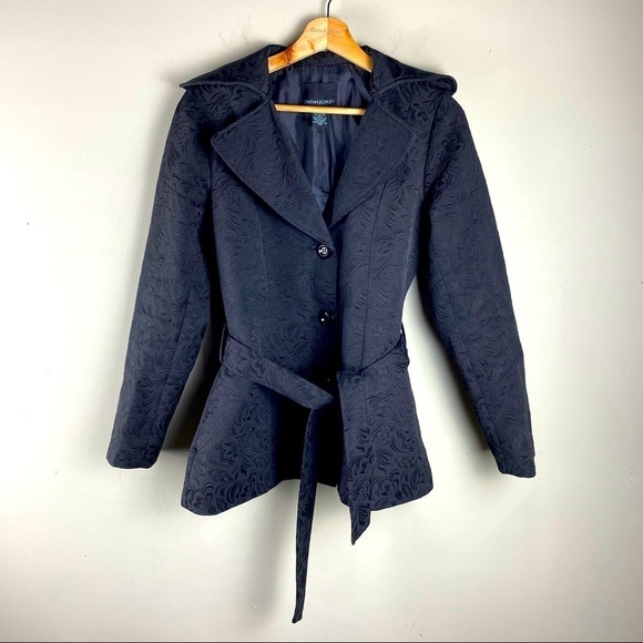 Cynthia Rowley Embroidered Floral Print Tie Blazer Button Up Winter Jacket Small - Picture 1 of 5